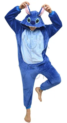 Kigurumi Stitch Bordado Plush Pijama Disfraz Stock - $ 1.400,00 en