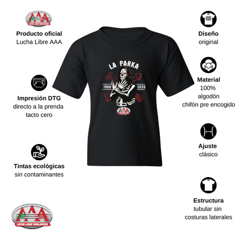 Playera Deportiva Niño Niña Lucha Libre Aaa La Parka 66 20