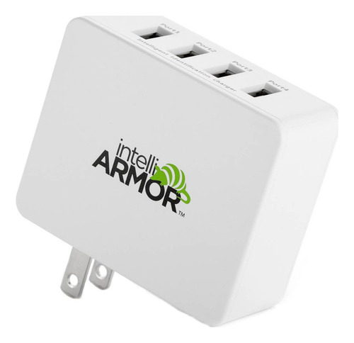 Cargador 20w De Pared 4 Puertos Ultra Rápido Intelliarmor Color Blanco