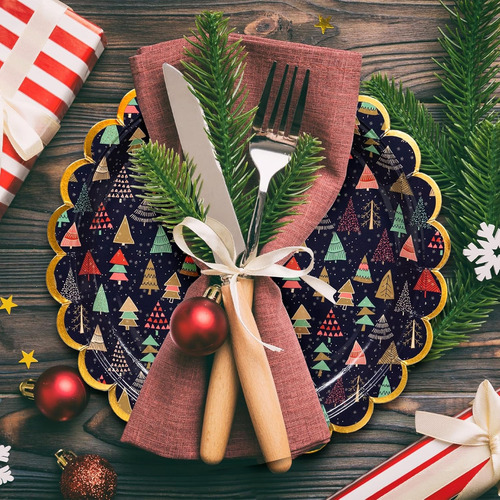 Platos Navideños De Papel, Din O Platos Navideños Desechable