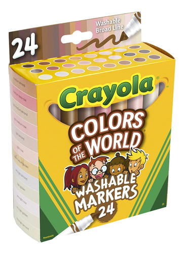Rotuladores Crayola Colores Del Mundo, 24 Unidades, Piel Lah