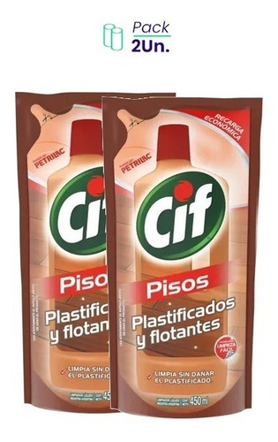 Cif Limpiador De Plastificados Y Flotantes Dp 450ml Pack X2