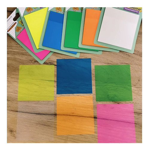 Block Notas Adhesivas Transparentes,pascua 3x3 In, 50 Hojas. Color Neon Azul