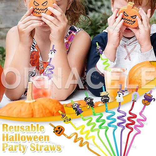 24pcs Pajitas Halloween Reutilizables - Fiesta Infantil