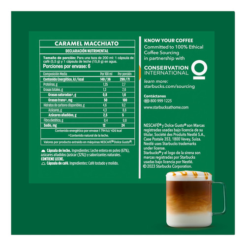 Caja X12 Capsulas Nescafé Polvo De Café Y Leche 127.8g