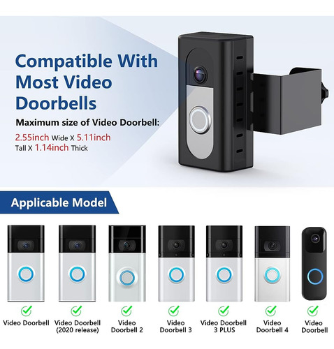 Kimilar Anti-theft Video Doorbell Mount Compatible Con La Ma