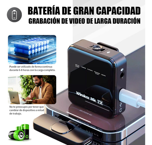 Micrófono Inalámbrico Lavalier Solapa Para iPhone Y Android