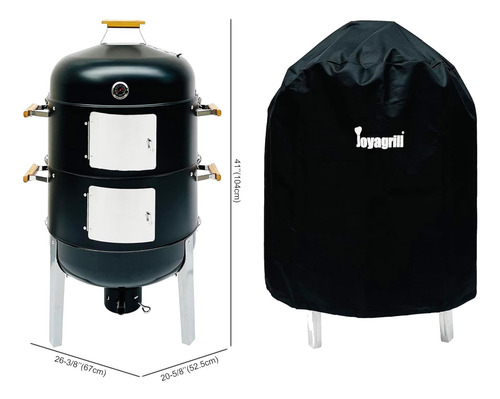 Parrilla Para Ahumar Barbacoa 3 En 1 De 52 Cm Con Cubierta V