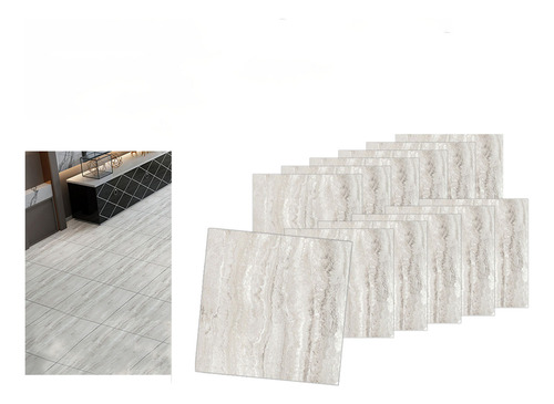 12pc Azulejo De Mármol Vinilo Autoadhesivas Para Suelo 30x30
