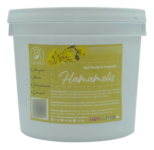 Gel De Extracto De Hamamelis 4 Kilos. Tipo De Piel Piel Mixta A Piel Grasa