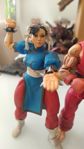 Bonecos Street Fighter, Ken, Ryu, Guile, Akuma E Chun-li. (Usado)