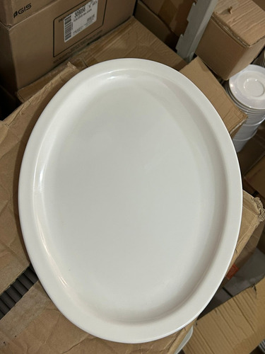 12 Piezas Plato Ovalado Melamina 34 Cm