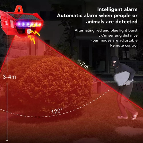 Sensor De Movimiento De Alarma De Sonido/luz Solar ,