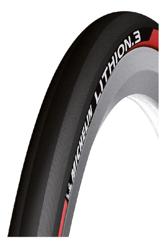 Llanta Michelin 700x23c Lithion 3 Plegable Roja Ruta Color Negro/Rojo