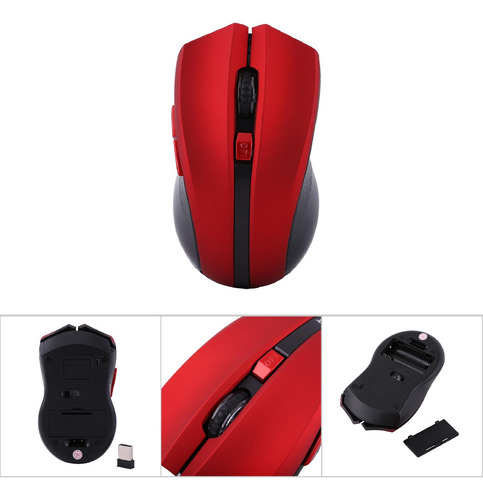 Ratón De Juego Inalámbrico Rojo Rojo Para Juegos Óptico Port