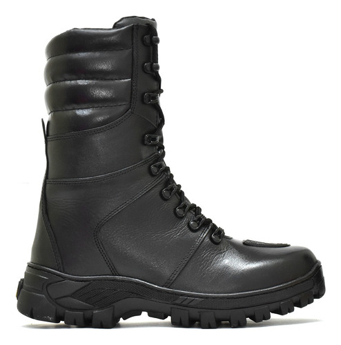Bota Coturno Motor Militar 100% Couro Legitimo Palmilha Gel