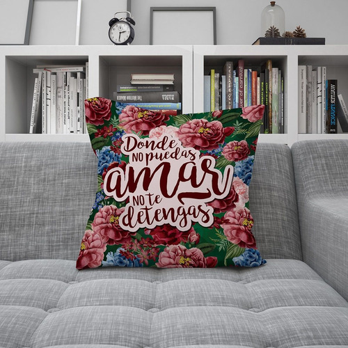 Imagen 2 de 3 de Almohadon Almohadones Decorativos De 40x40 Frida Frase