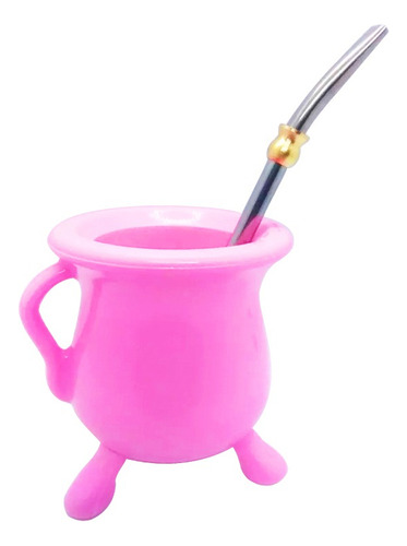 Mate Con Bombilla De Acero Inoxidable Autolimpiante Colores Color Rosa