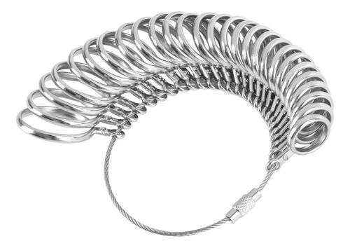 Medidor De Anillos De Dedo De Acero Inox. 27pcs.