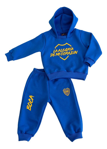 Conjunto Frizado Bebé Buzo Y Pantalon Boca Juniors Oficial 