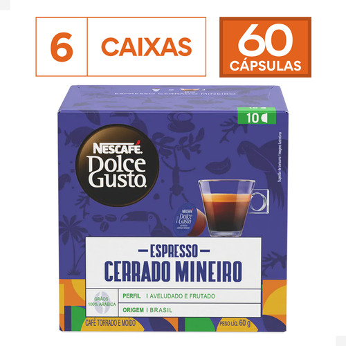 60 Capsulas Dolce Gusto Caixa 10 Unidades Cerrado Mineiro