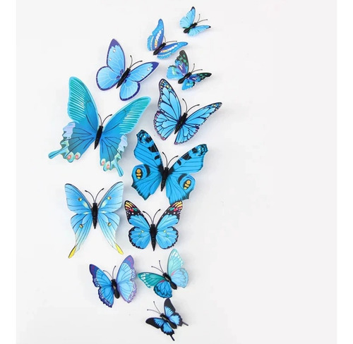 12 Borboletas 3d Adesivo De Parede Decoração Teto Quarto Imã