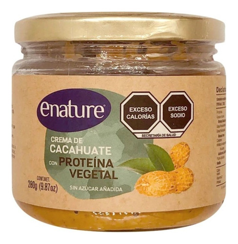 Crema De Cacahuate Con Proteína Vegetal 280 Gr Enature