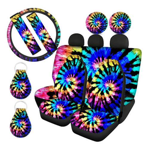 Llavero - Xhuibop Multicolor Car Seat Covers Tie Dye Full Se