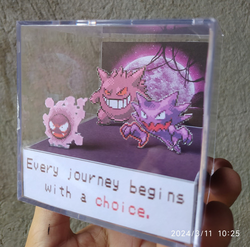 Cubo Diorama Pokemon Evolução Gengar