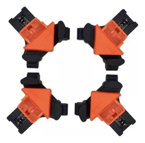 Conjunto 4 Grampos Sargento Cantoneira 90º Graus Ajustável