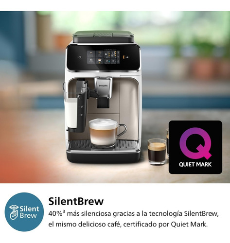 Philips Serie 2300 Cafetera Lattego Cromo Blanco Ep2333/40 Blanco