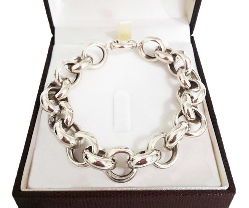 Pulseira Elo Português 30 Gramas 14mm Ouro 18k Branco