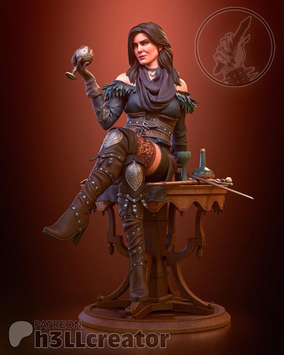 Yennefer The Witcher Game Rpg 24cm Estátua Figura Resina