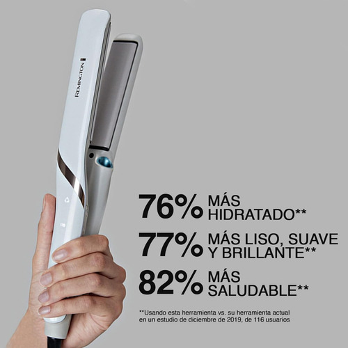 Plancha Remington Cabello Liso Hidratado Sin Frizz Plateado