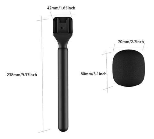 Microfone De Lapela Com Bastão De Mão Para Entrevistas