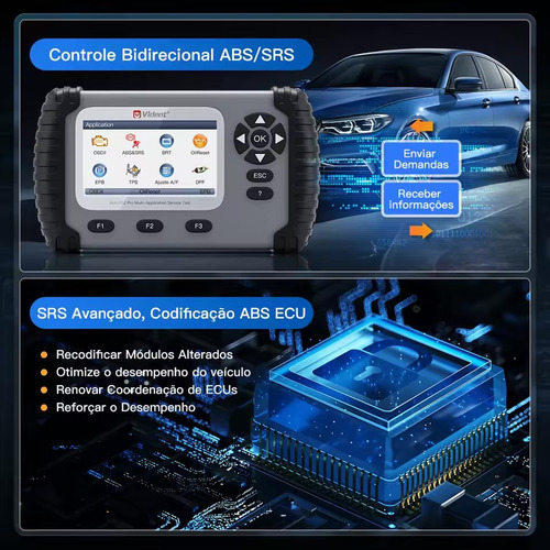 Scanner Automotivo Vident 702 Pro Original Faz Af + Cabo Top
