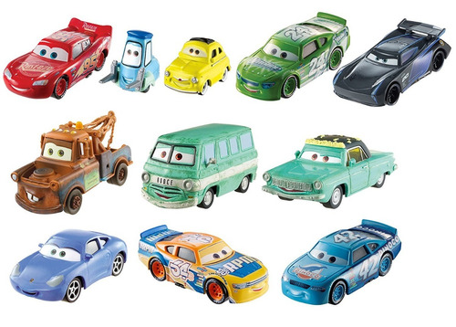 Set 10 Carros De  Disney Pixar The Cars Escala 1:55