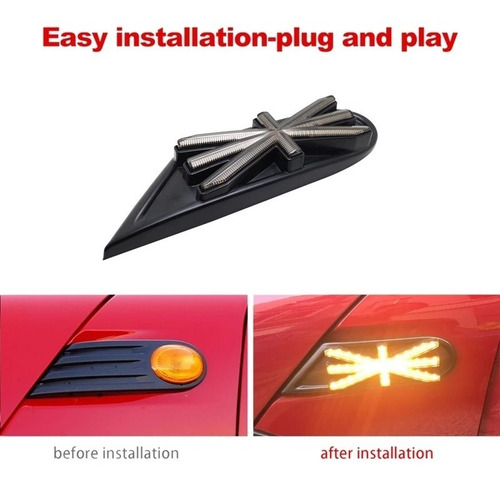 Imagen 3 de 10 de Padrisimos Cuartos Laterales Mini Cooper R55,r56,r57,r58,r59 (2 Piezas) Con Emblema O Bandera De Inglaterra