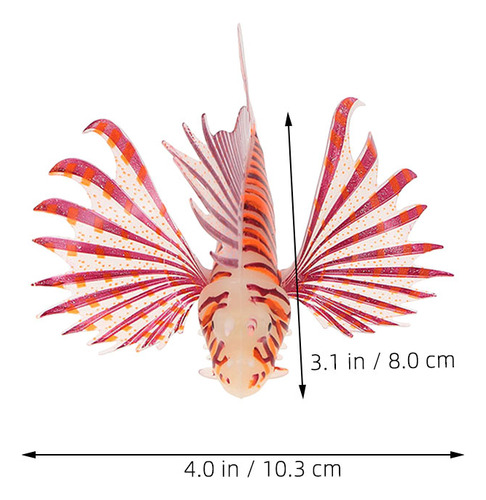 Pez León De Silicona Fluorescente, 4 Unidades: Pez Falso Flo