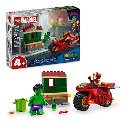 Lego Marvel: Iron Man Con Moto Y Hulk 76287