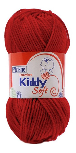 Bolsa Coats 6 Pzas Estambre Liso Brillante Kiddy Soft Cisne Color Rojo 0125