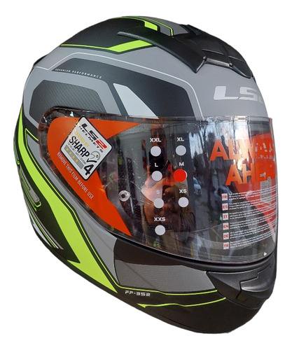 Casco Moto Ls2 352 Rookie Dynamic Gris Amarillo-allmotors -