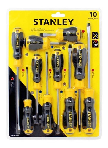 Destornilladores Stanley 60-100s En Juego 10 Piezas +regalo