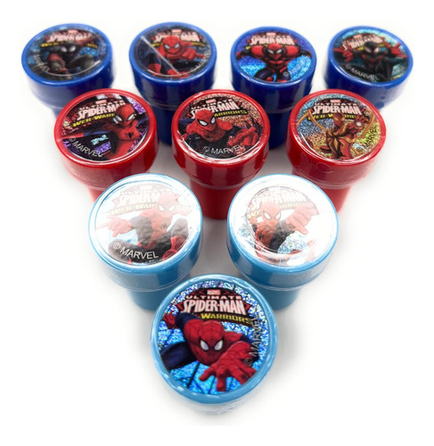 Ultimate Spidrman 10 Sellos Autoentintados Para Fiestas (10