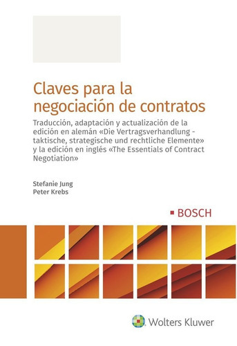 Claves Para La Negociacion De Contratos, De Jung, Stefanie. Editorial Bosch, Tapa Blanda En Español