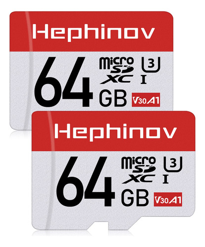 Hephinov Tarjeta Micro Sd 64g Paquete De 2 Tarjetas De Memor