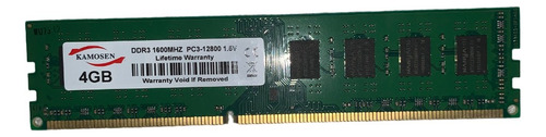 Memória Ram Kamosen Nova Pc 4gb Ddr3 1600mhz Pc3-12800 1.5v