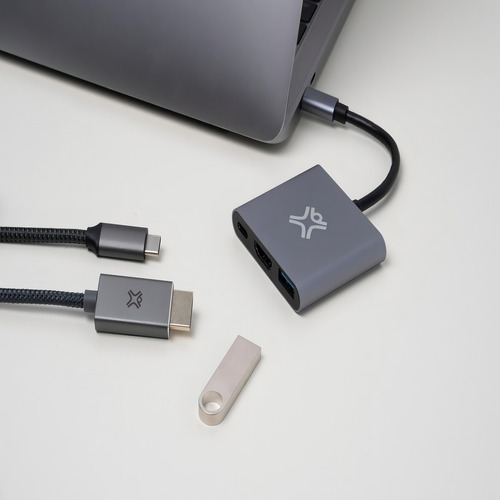 Adapatador De Usb C De 3 Puertos Y 1 Puerto Hdmi De 100w Xtr