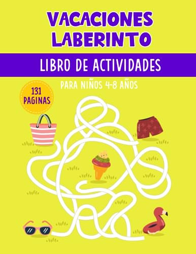 Vacaciones Laberinto Libro De Actividades Para Niños 4-8 Año