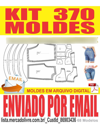 Kit 370 Moldes Modelagem Fem Masc Infantil Pet + Brinde